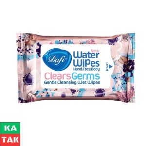 دستمال مرطوب پاک کننده دست و صورت آنتی باکتریال دافی بسته 12 عددی