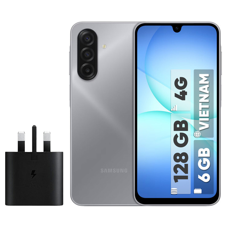 گوشی موبایل سامسونگ مدل Galaxy A17 4G دو سیم کارت ظرفیت 128 گیگابایت و رم 6 گیگابایت – ویتنام – به همراه شارژر 25 وات سامسونگ